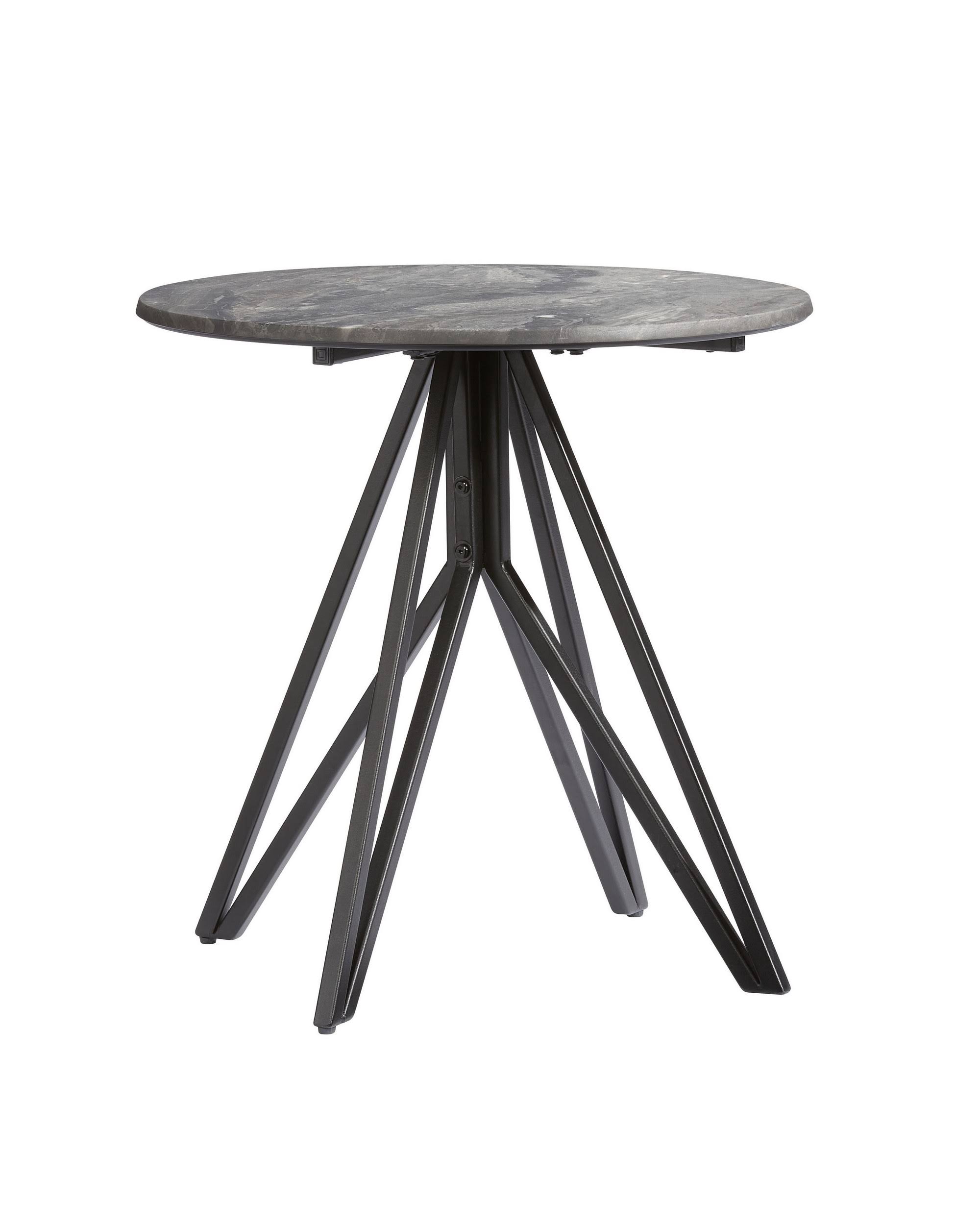 Progressive Furniture End Table, Gray Paladina/Black Metal
