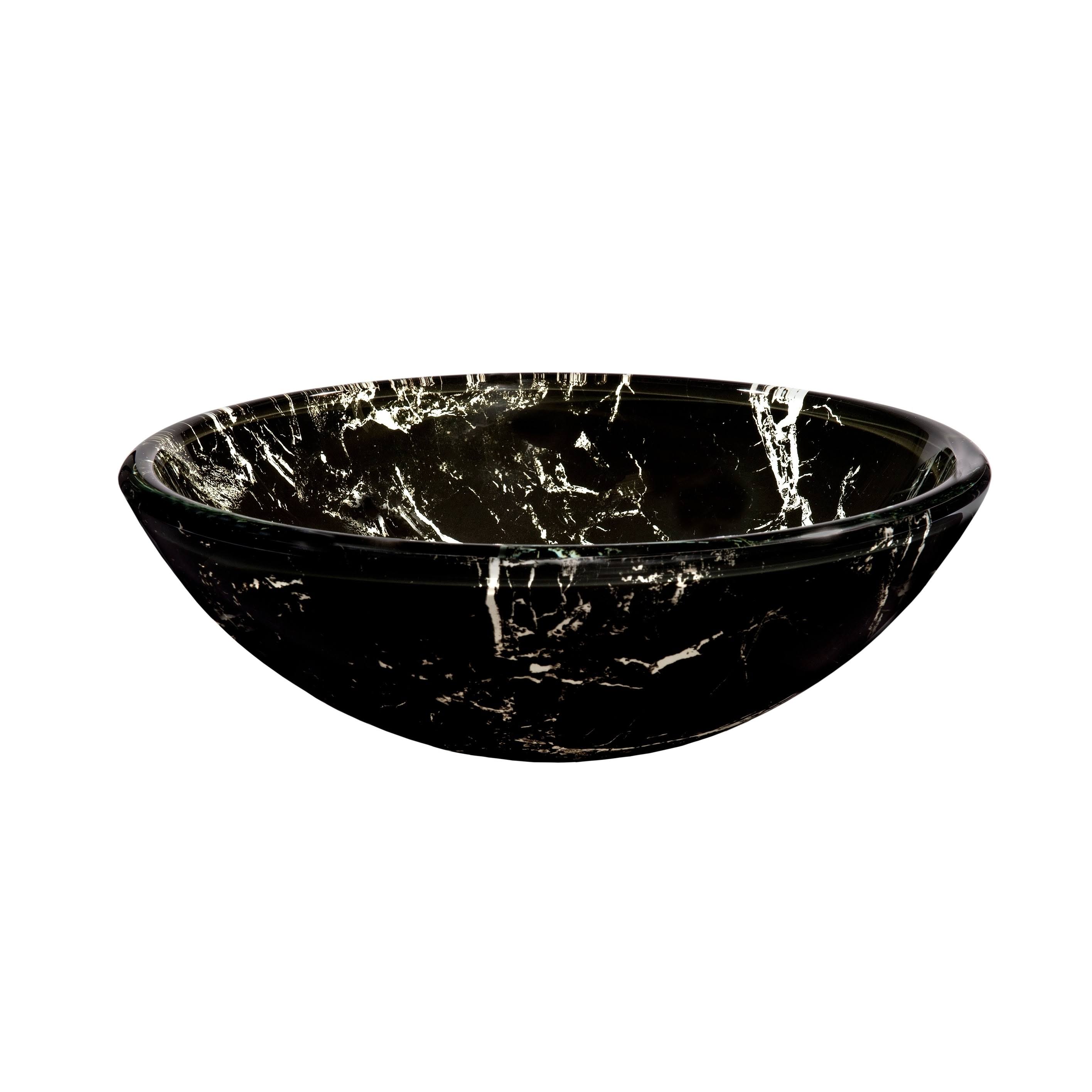 Novatto Pallina Glass Vessel Sink - Black - TID-035
