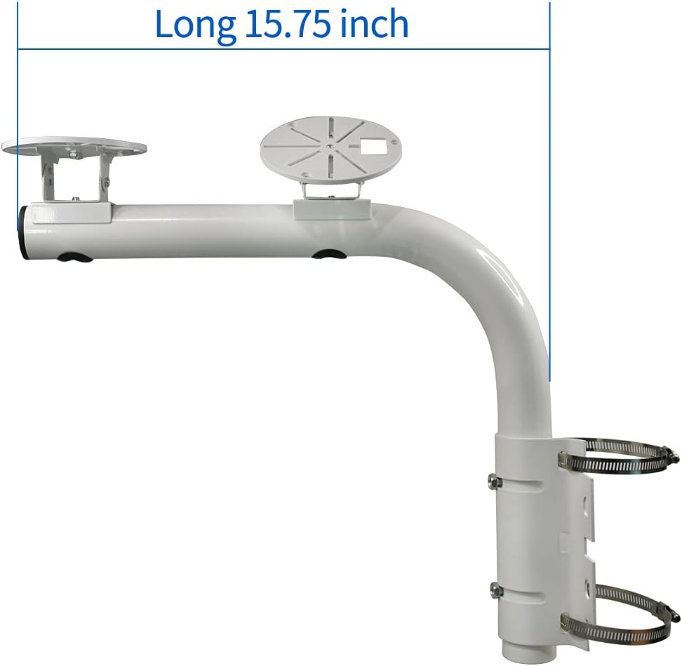 compcctv CCTV Security Camera Pole Mount Bracket Adjustable Universal Security Camera CCTV Security Camera Mount Double Head Bracket (1 Pack) (15.7 INCH) Camera mounting Bracket Pack of 2