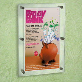 Azar Displays 105536, Vert/Horiz Standoff Sign HLR, 24x22W x 36x22H, CLR, 1-Pack