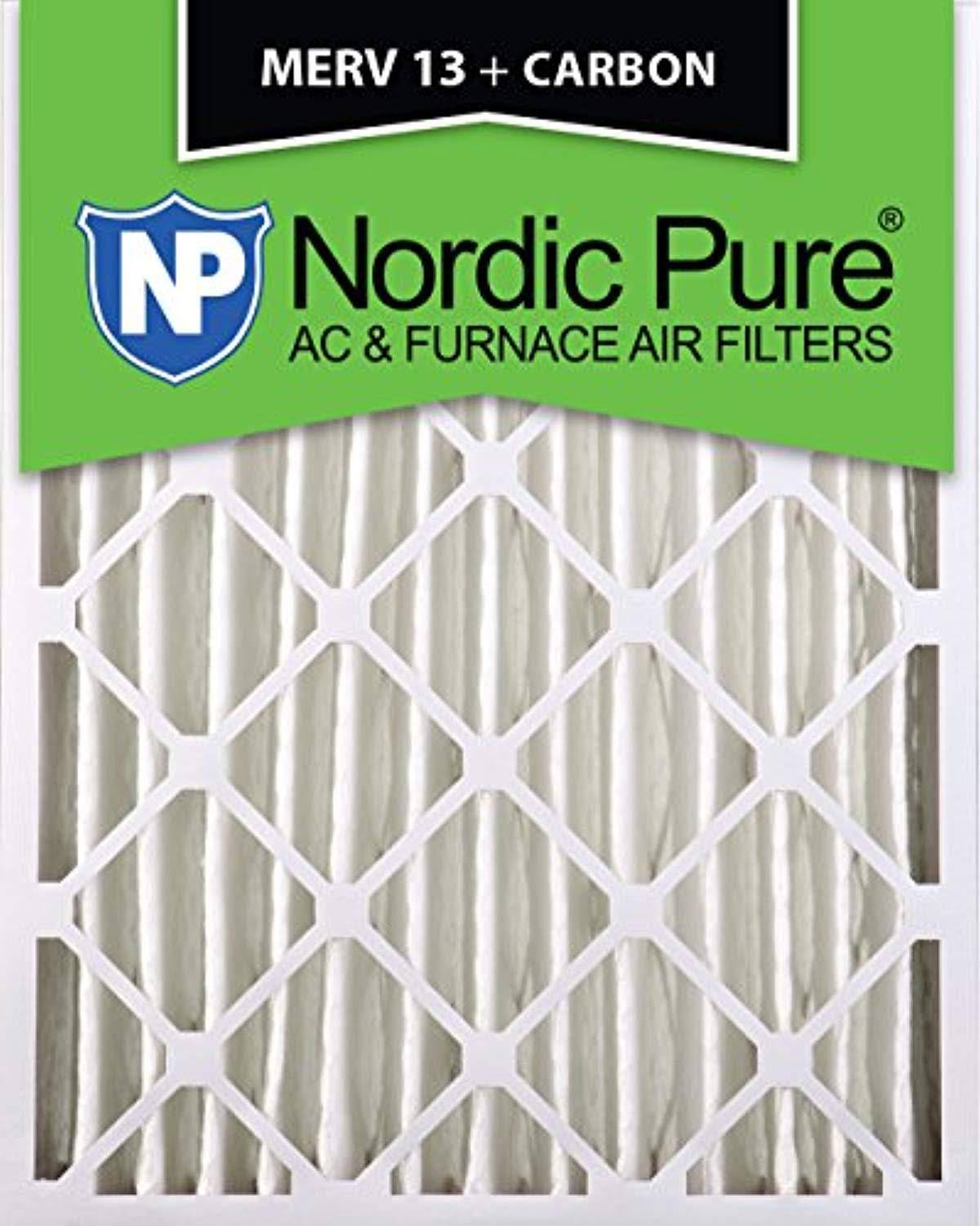 Nordic Pure 16x24x4 MERV 13 Plus Carbon AC Furnace Filters Qty 2