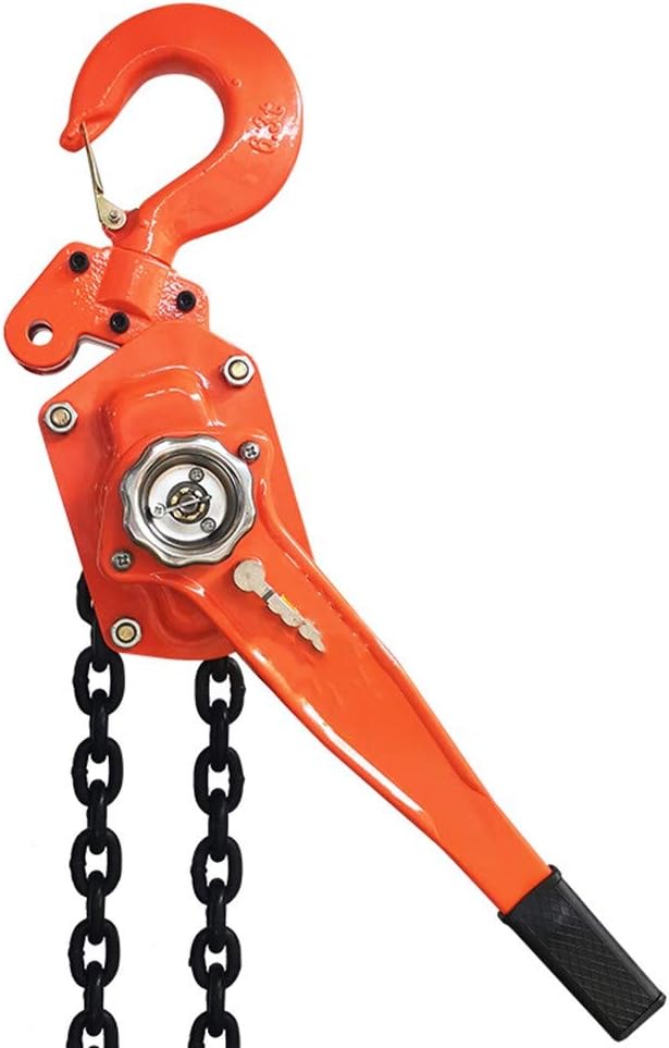 MYOYAY 20ft Manual Lever Block Heavy Duty Chain Hoist 3/4 TON Ratchet Lift with 2 Hooks Steel Come Along Puller for Lifting Machinery