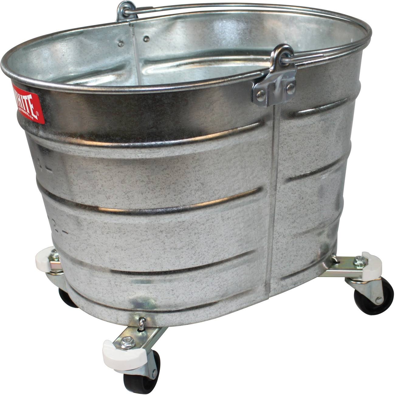 Impact Oval Galvanized Steel Bucket with 2x22 Casters IMP260