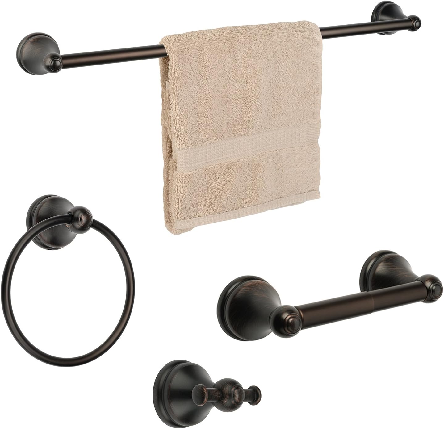 Dynasty Hardware Brentwood 4 Piece Towel Bar Set, Oil Rubbed Bronze 24
