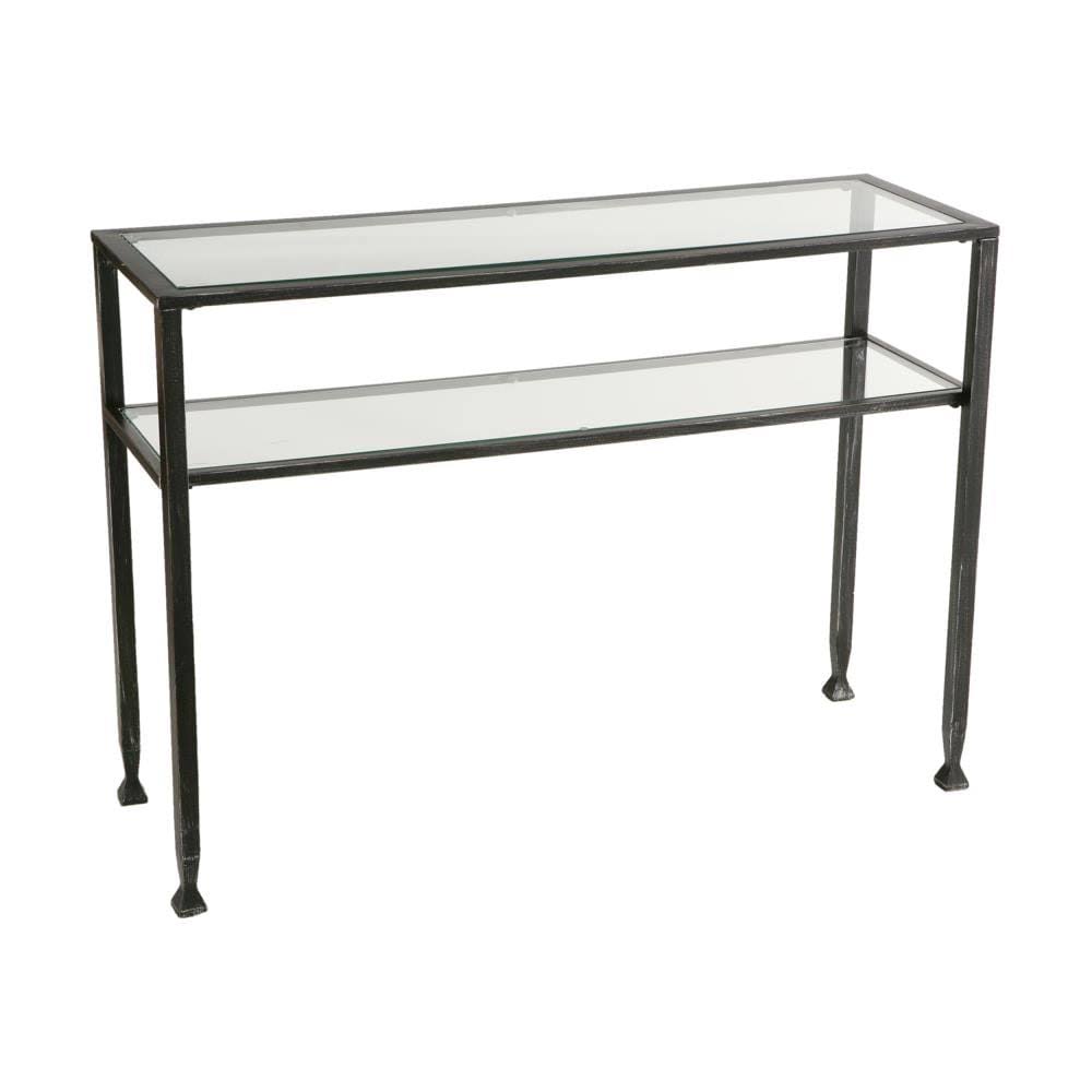 Boston Loft Furnishings Clear Industrial Sofa Table in Black | ATG3778