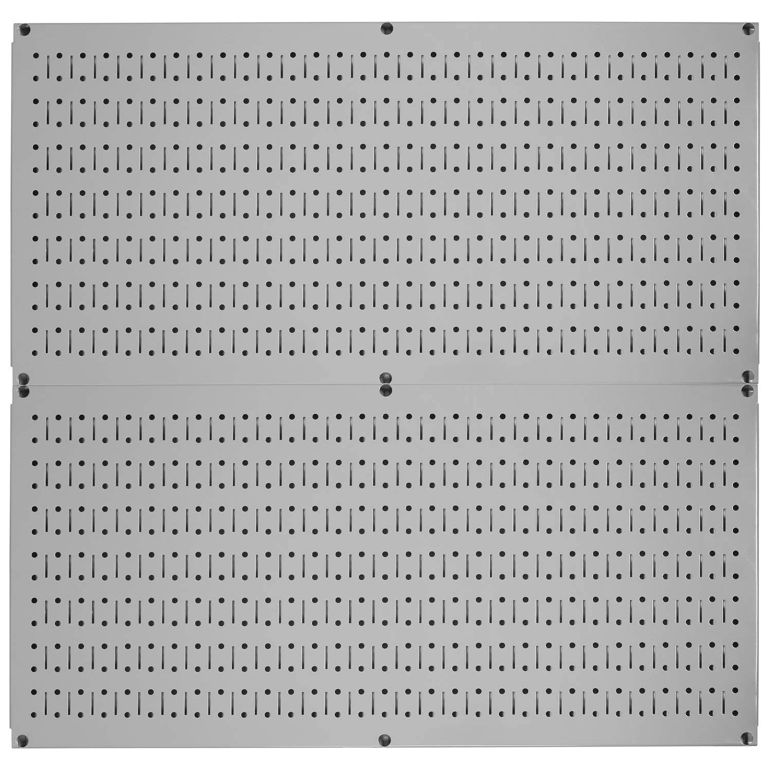 Wall Control Pegboard Rack Horizontal Metal Pegboard Garage Tool Storage Pack - Two 32-Inch Wide x 16-inch Tall Easy to Install