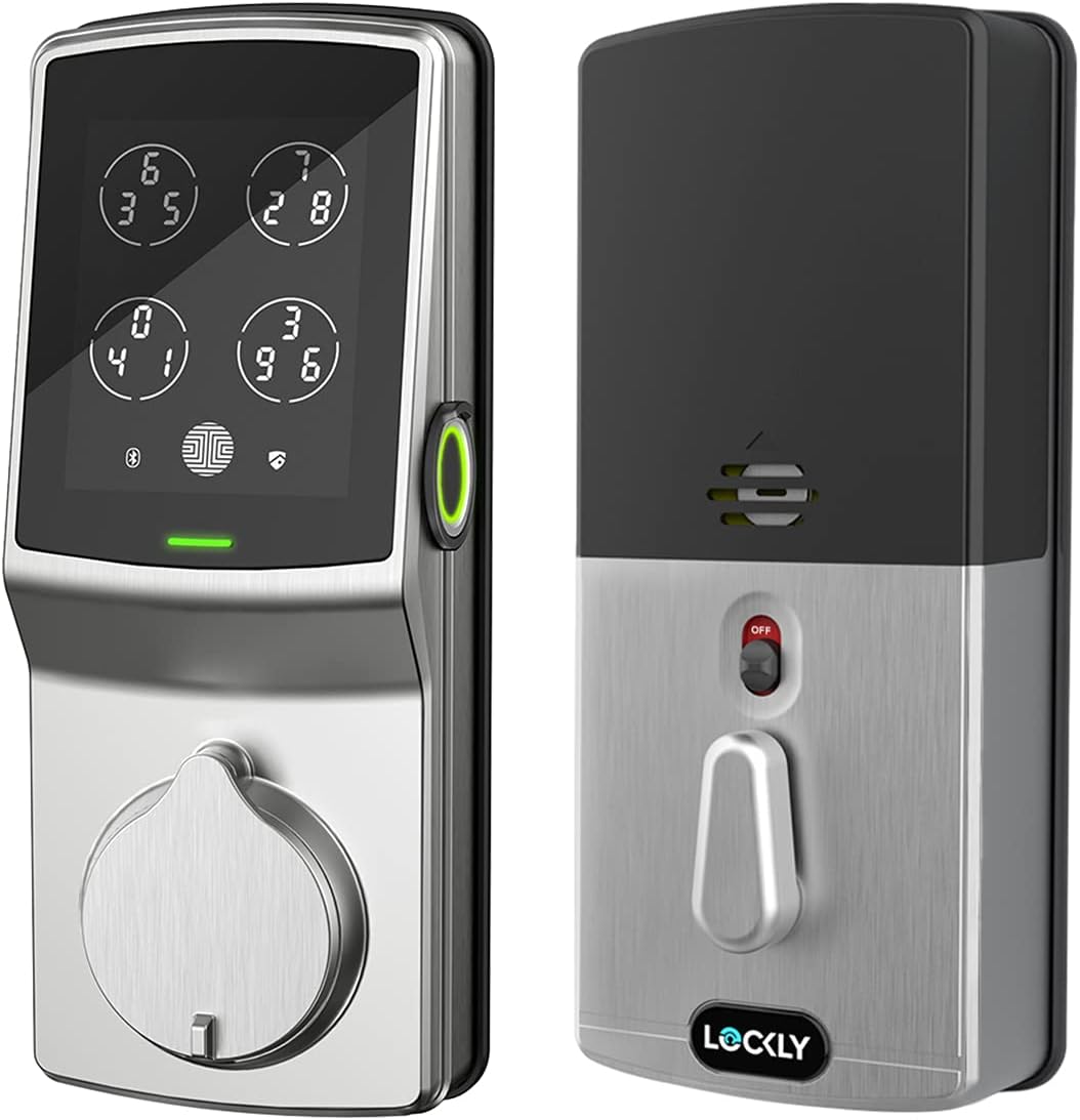 LOCKLY PGD628FMB Secure Plus Latch - Smart Door Lock with Bluetooth, Biometric Fingerprint and Digital Keypad, Matte Black