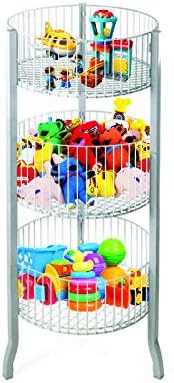 3-Tier Saving Place Basket, Market Basket, Storage Basket Organizer, Kitchen Storage Bin, Bathroom Tower Baskets, Laundry Organization (Black)