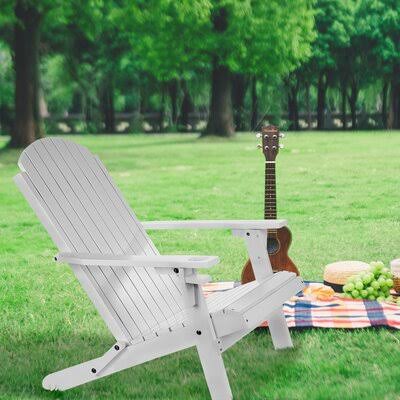 Folding Adirondack Chair Breakwater Bay Color: White