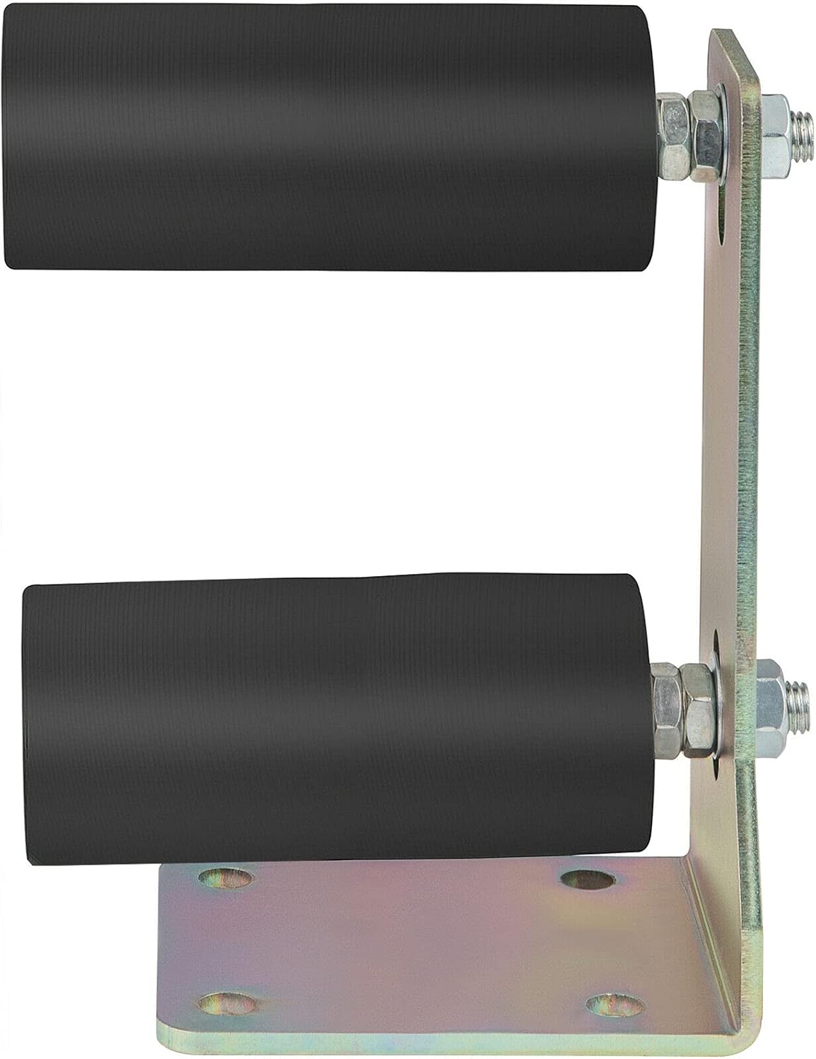 Lovemine Slide Gate Guide 6inch Gate Roller Guide Black Nylon with L-Shape Bracket and Adjustable Bolts Slide Gate Support Assembly for Sliding Gates Guide Roller Pack of 2