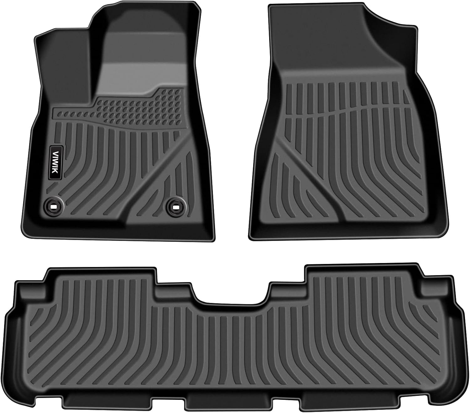 VIWIK Floor Mats Compatible for 2014-2019 Highlander, Car Mats All Weather Protection Custom Floor Liners Full Set Include 1st and 2nd Row Front & Rear, Automotive Floor Mats TPE Black