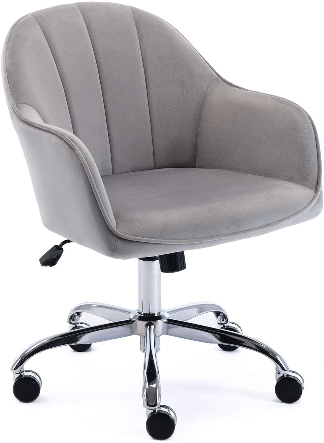 ARDICO Home Office Chair with Middle Back, Modern and Stlish Design Velvet Desk Task Chair with Arms in Study Bedroom (Pink)