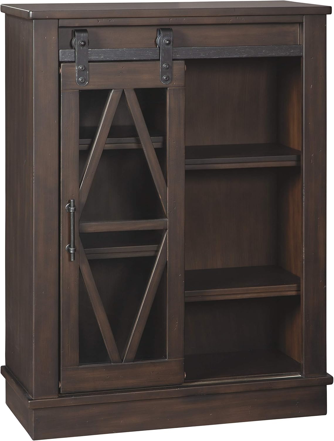 Signature Design by Ashley Bronfield Modern Farmhouse Accent Cabinet with Sliding Door, Brown