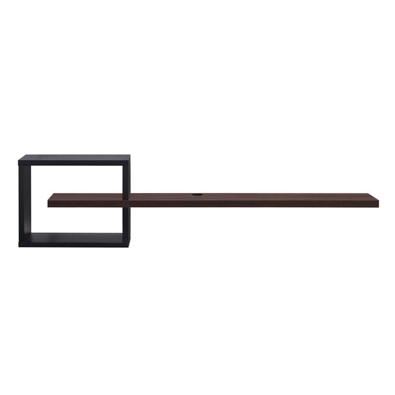 Furniture of America Nash Wood Floating TV Stand in Black and Dark Walnut