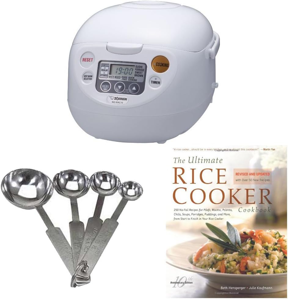 Zojirushi NS-WAC10-WD 5.5-Cup (Uncooked) Micom Rice Cooker and Warmer Includes Measuring Spoons and Cookbook