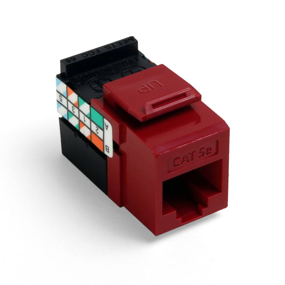 Leviton 5G108-AR5 Cat 5e 8-Wire QuickPort Adaptor Jack Red 10-Pack