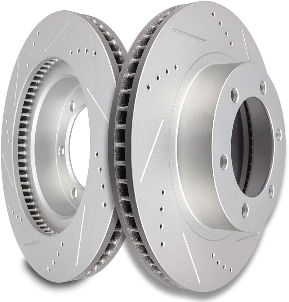 SCITOO 2pcs Front Drilled Slotted Brake Rotors Brakes Kit fit for 2003-2009 for Toyota 4Runner,2007-2014 for Toyota FJ Cruiser,2005-2018 for Toyota Tacoma