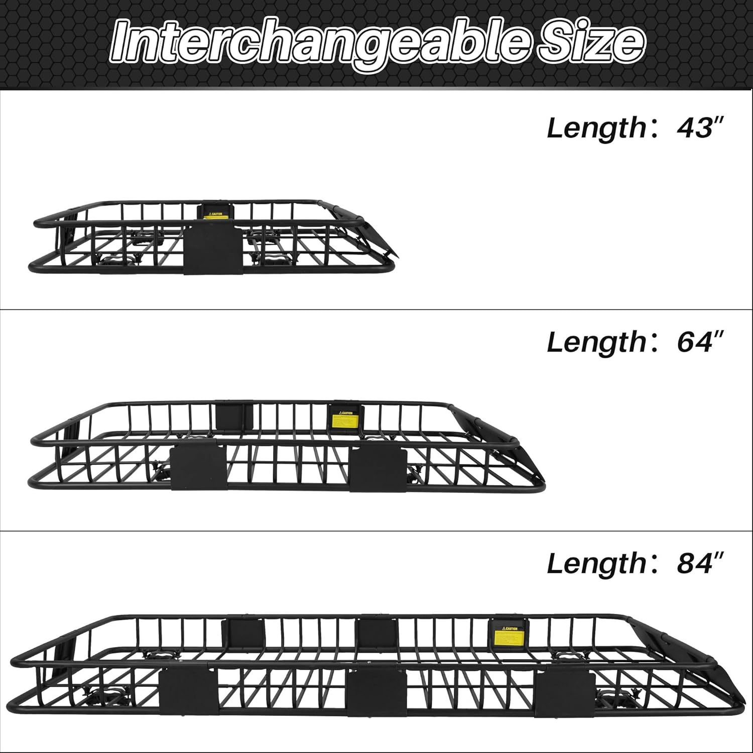 ARKSEN 84 Inch Universal Roof Rack Cargo Basket with Extension Soft-Shell Rooftop Cargo Carrier with Waterproof Car Roof Bag for SUV, Trucks, & Cars - Black