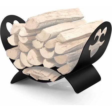 Nichole Firewood Wrought Iron Stove Stacking Log Rack Fleur De Lis Living