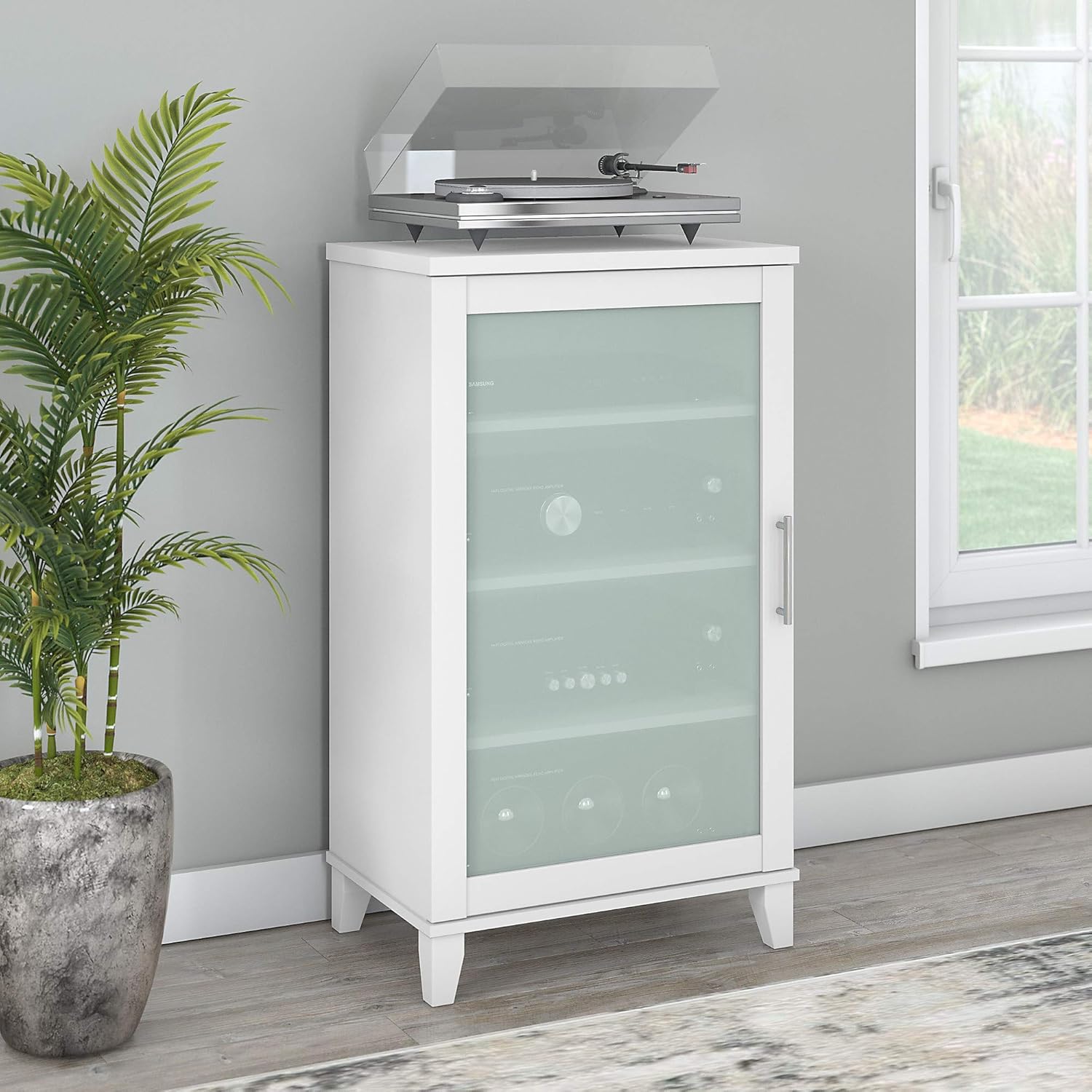Bush Furniture Somerset Media Accent Cabinet, White