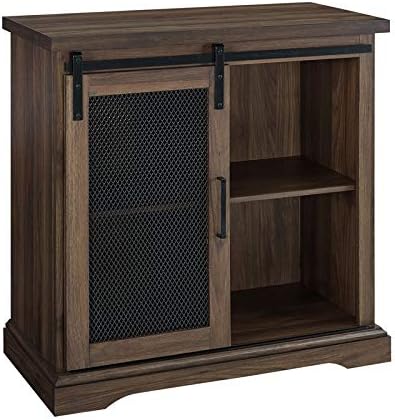 Pemberly Row Farmhouse Mesh Sliding Barn Door 32