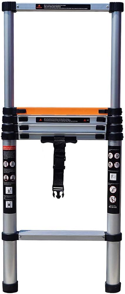 YiHai 6.9 FT Portable Aluminum Telescoping Ladder Extension Telescopic Step Ladder Compact Loft Ladders