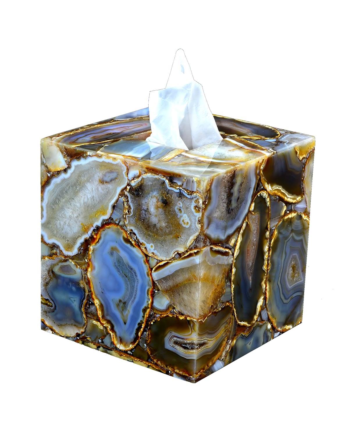 Mike u0026 Ally Taj Agate Tissue Box COVER, Bath Accessories u0026 Decor Tissue Box Covers Holders