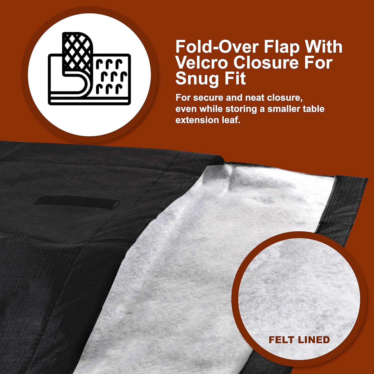 Sorfey Felt Lined Dining Table Leaf Storage Bag with Velcro Closure, Water Resistant and Scratch Resistant, 52