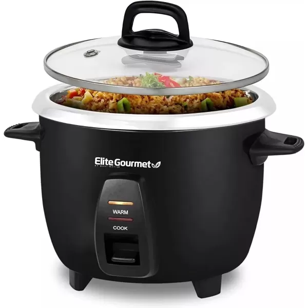 Rice Cookers ERC2010B Electric Rice Cooker with Stainless Steel Inner Pot Makes Soups, Stews, Porridge&rsquo;s, Grains and Cereals, 10 cups cooked (5 Cups uncooked), Black(10 Cups Cooked)