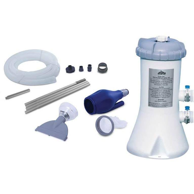 Intex 530 GPH Easy Set Swimming Pool Filter Pump and Kokido Skooba Vacuum