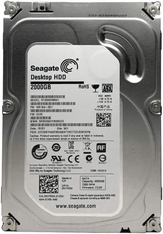 Seagate Barracuda ST2000DM001 2 TB 3.5 Internal Hard Drive Pack of 2