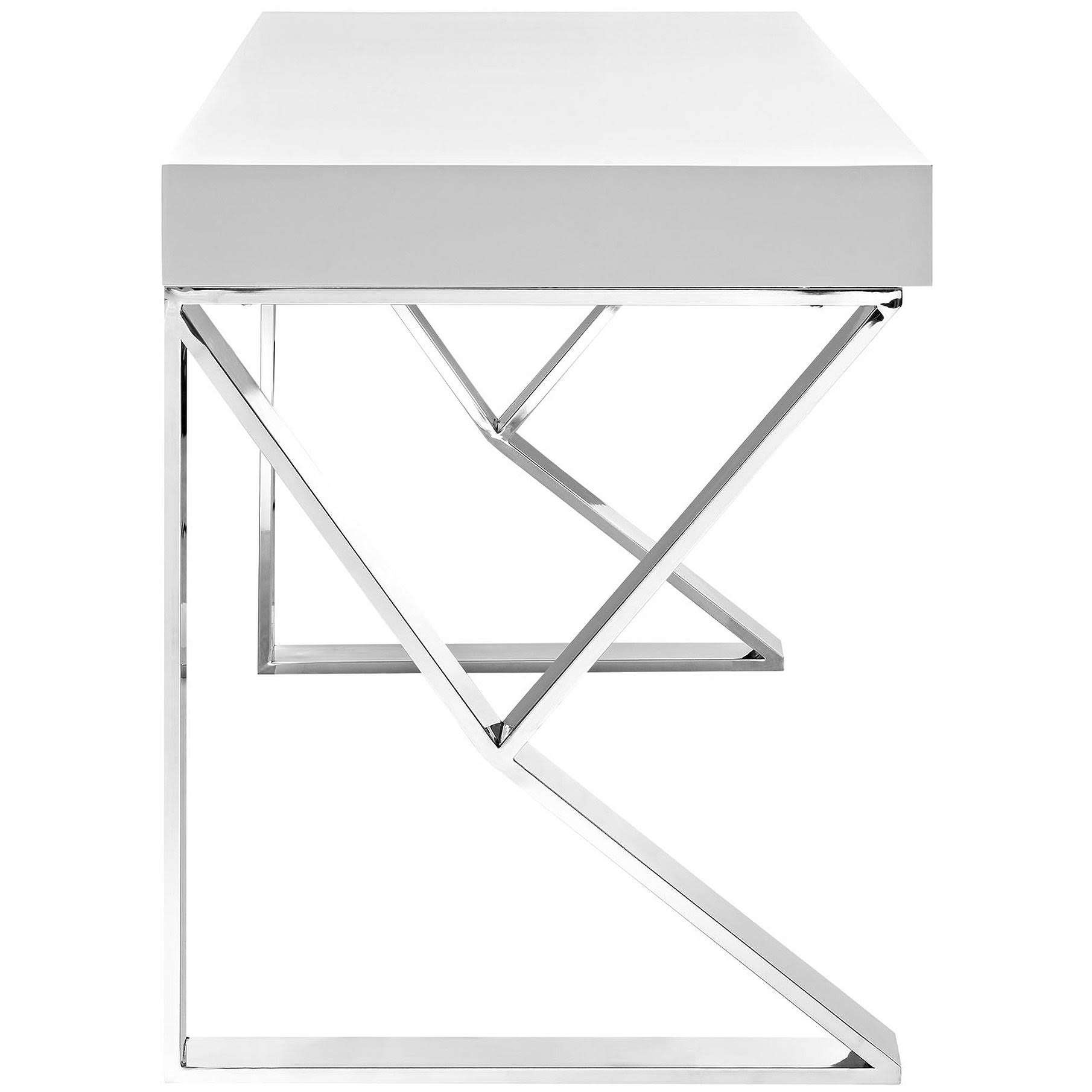 Modway Adjacent 2-Drawer Writing Desk, White