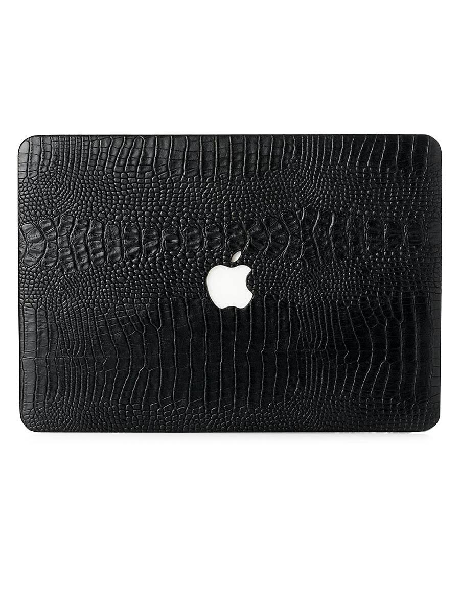 Chic Geeks Faux Crocodile MacBook Case - Black