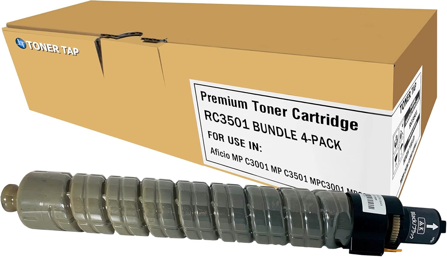Toner Tap RC3501-4 for Ricoh 841578 841423 841422 841421 Compatible with Aficio MP C3001 C3501 MPC3001 (High Yield, 4 Pack Bundle)