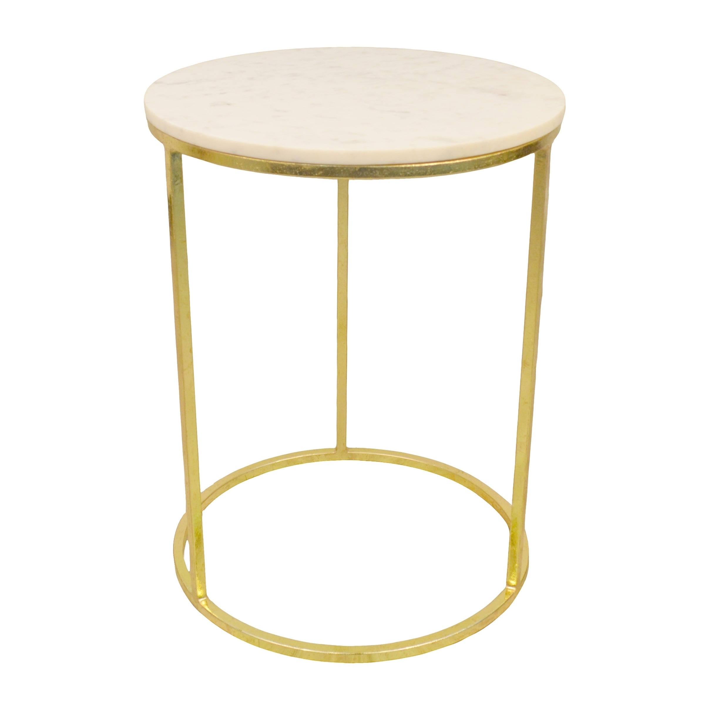 Aurelia Marble Top Accent Table - Gold / White