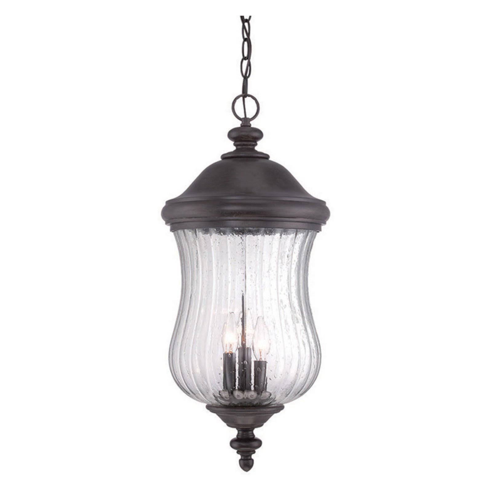 Acclaim Lighting Bellagio 3 Light Outdoor Hanging Lantern Light Fixture, Black Coral
