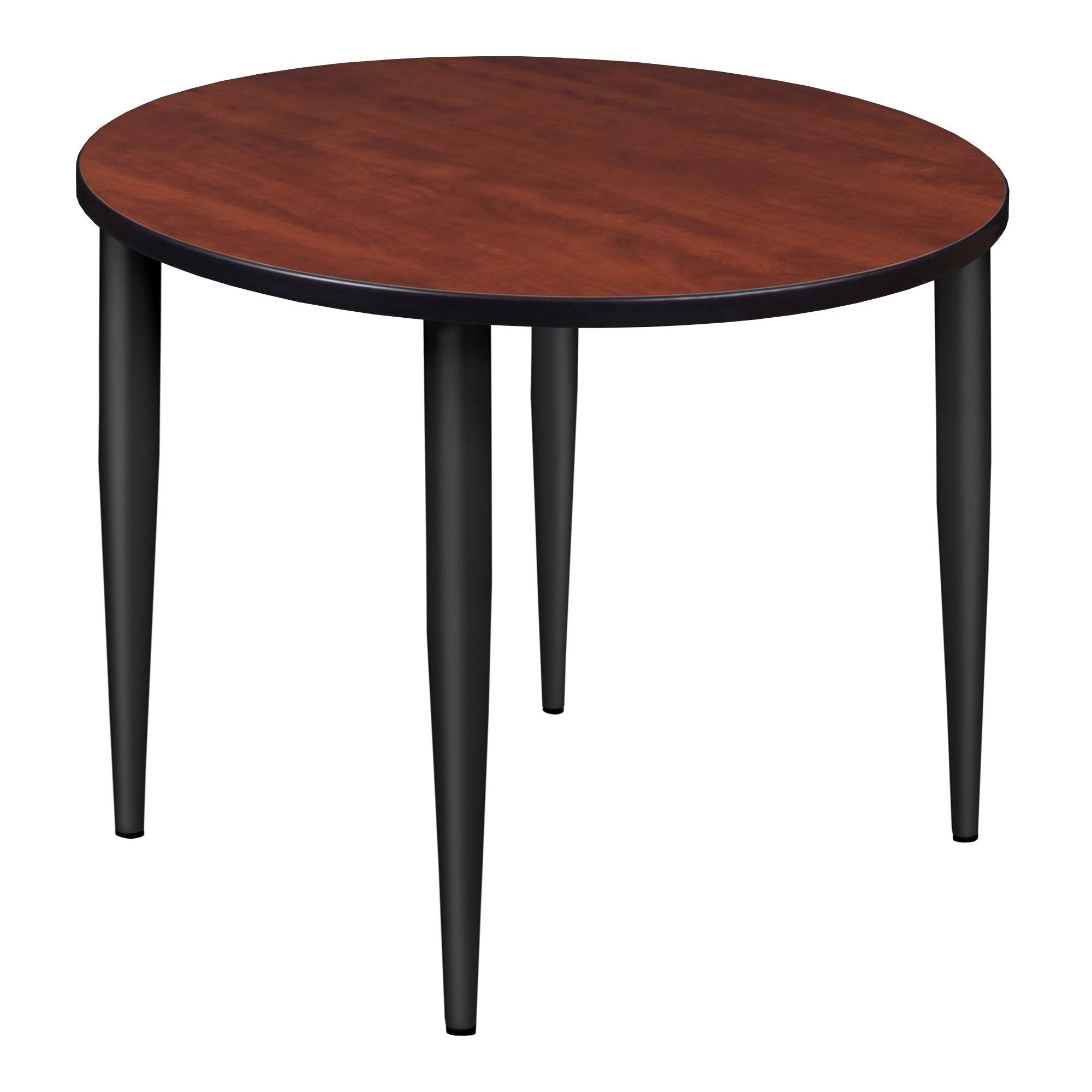 Regency Kahlo 42x22 Round Tapered Leg Table- Cherry/ Black