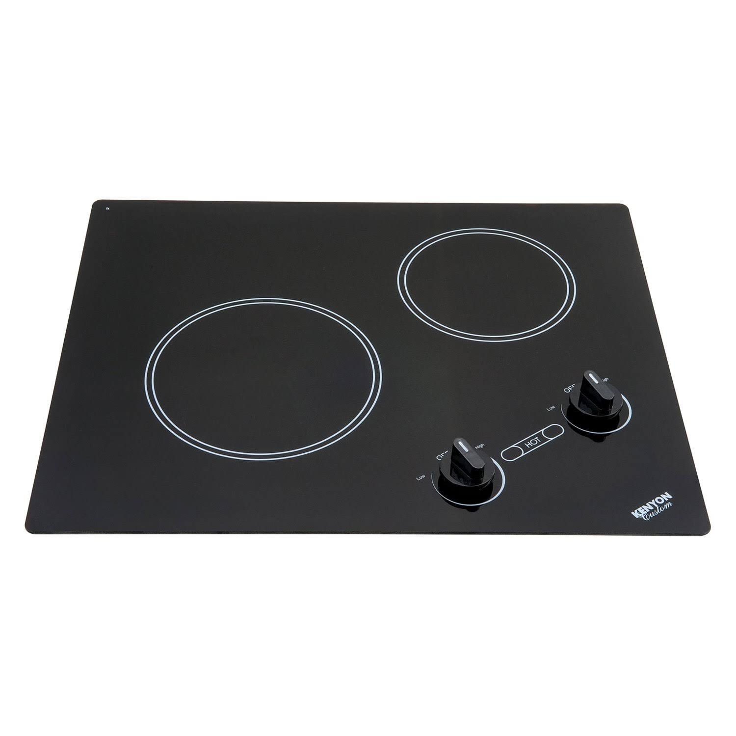 Kenyon B41603 Arctic Series 2-Burner Cooktop- Black with Analog Control-