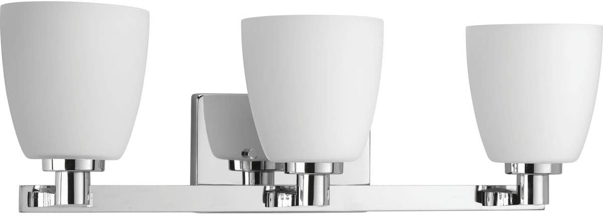 Progress Lighting P2167-15 Contemporary/Modern 3-100W Med Bath Bracket, Polished Chrome