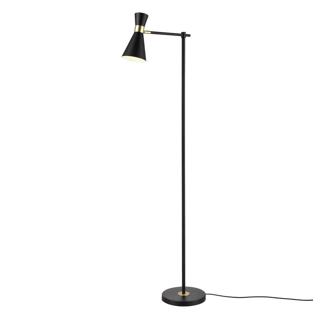 Light Society Jino 68 in. Black Floor Lamp with Metal Shade