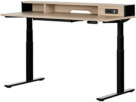 South Shore Desk, Medium, Soft Elm and Matte Black