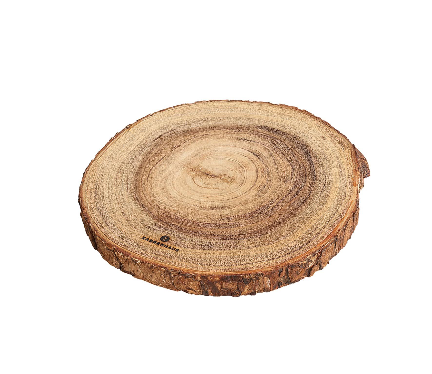 Zassenhaus 12.5x22 Round Acacia Wood Cutting Board in Brown