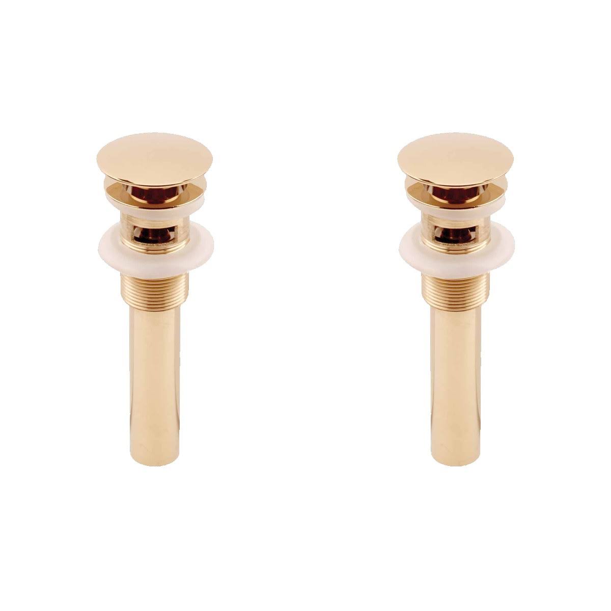 Renovators Supply 2 Pop-Up Sink Drain with Overflow Brass Gold PVD Pack of 2