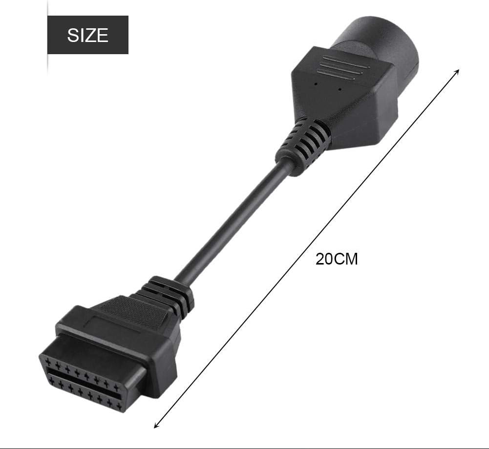 Adapter Cable, 17 Pin to 16 Pin OBD2 Adapter Connector Diagnostic Scanner Cable for Mazda Pack of 2