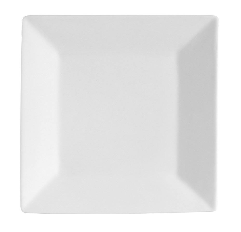 CAC China RE-SQ6 Square 6-Inch American White Stoneware Square Plate, Box of 36