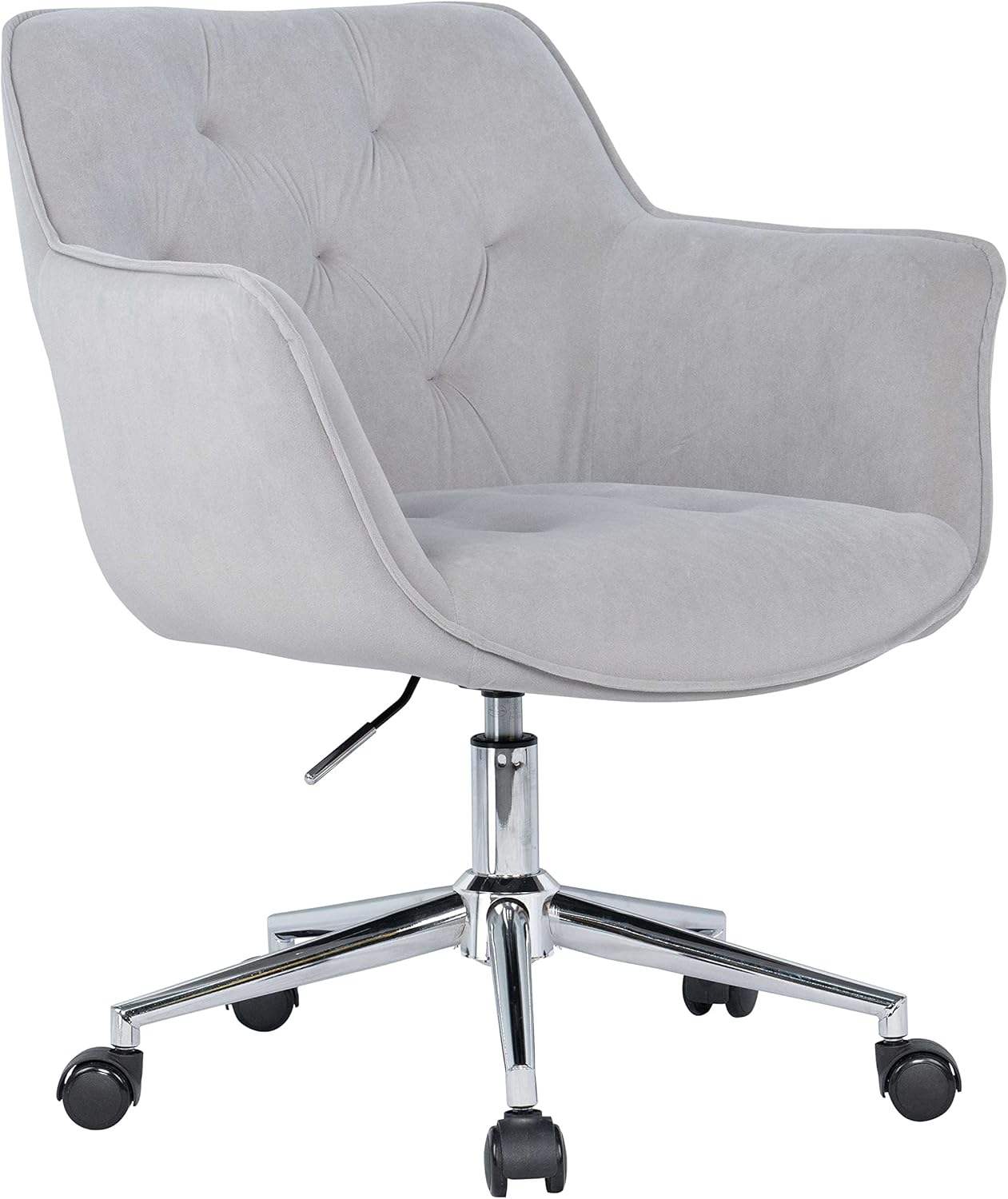 ATTICA Task Chair Home Office Velvet Desk Chairs with Metal Base Mid Back Ergonomic and 100mm Height Adjusted Freely (Green)