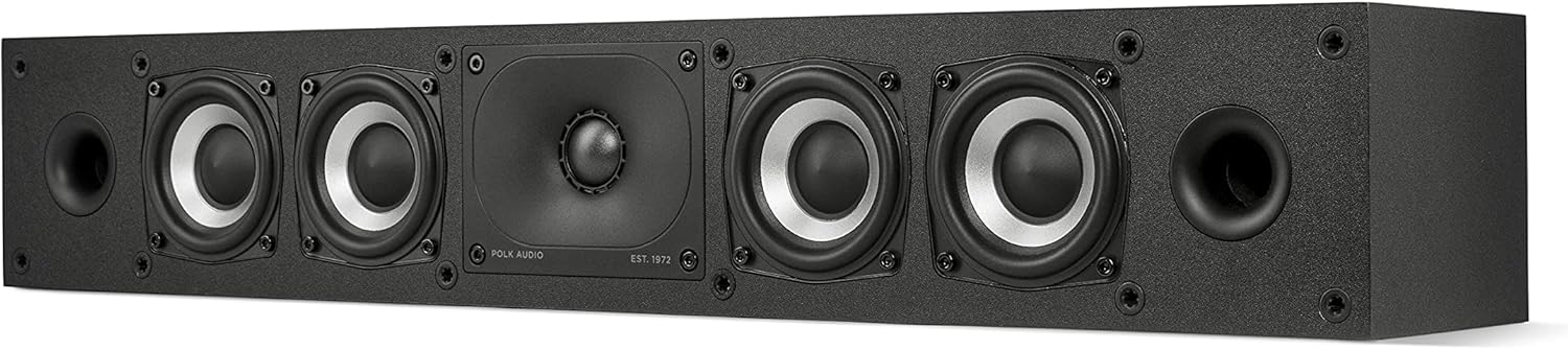 Polk Monitor XT35 Slim Center Channel Speaker - Hi-Res Audio Certified, Dolby Atmos & DTS:X Compatible, 1