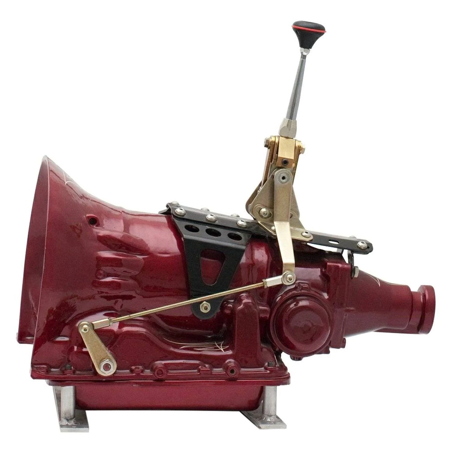 American Shifter GM 700 R4 Single Action Automatic Transmission Shifter Kit 6 Straight Arm with Black Knob