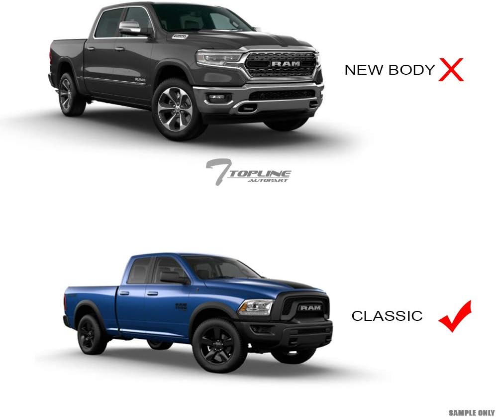 TLAPS 7422440692646 For Ram 1500 2009-2018 / Classic 2019-2022 Matte Black AVT Style Aluminum LED Light Bull Bar Guard With Skid Plate