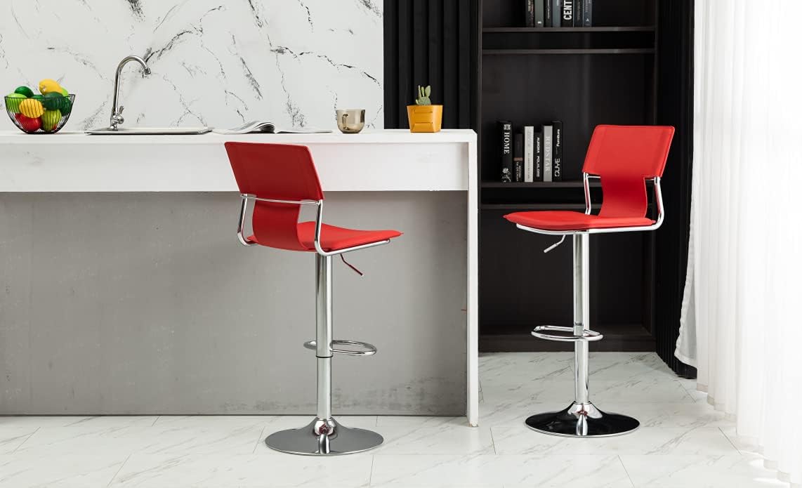 Sidanli White Adjustable Swivel Counter Bar Stool Chairs with Back (Set of 2)